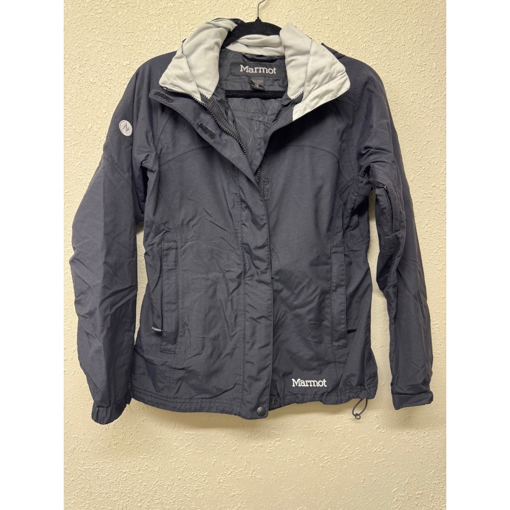 Marmot Womens Black Waterproof 3-in-1 Component Jacket OUTTER SHELL Hooded XS